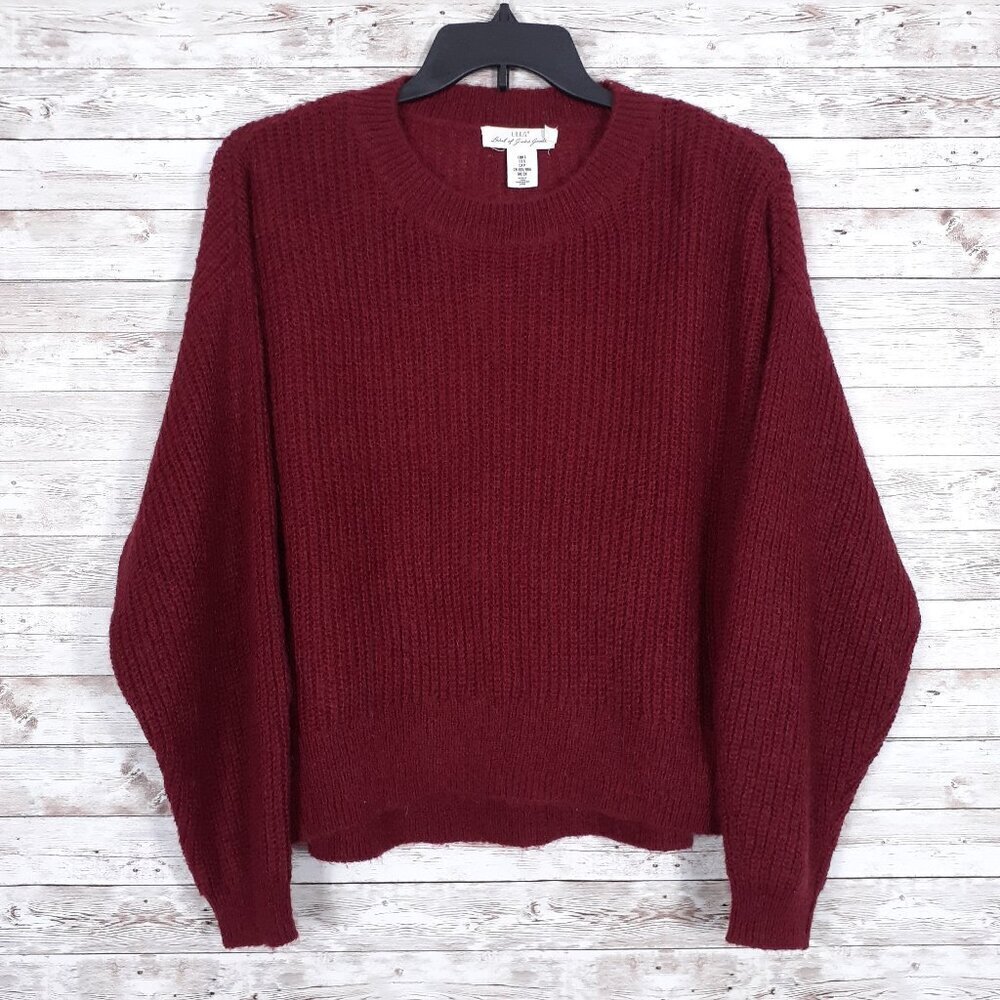 LOGG Womens Mohair Blend Sweater S Burgundy Oversized 865